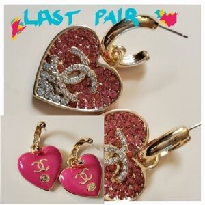 Gold and Red Heart Earrings-Fashion Accessory